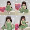 Npk 55cm Lebensechte Reborn-Puppe Betty Mit Braunen Haaren Und Cowboy-Overalls