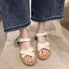 Feiern Sie 2025 Sommer Neue Flache Sandalen für Damen für Draußen Casual Weiche Sohle Schuhe Damen Kreuzband Sandalias Mujer