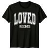 Loved John 3:16 Varsity Style Christian Faith Graphic T-Shirt