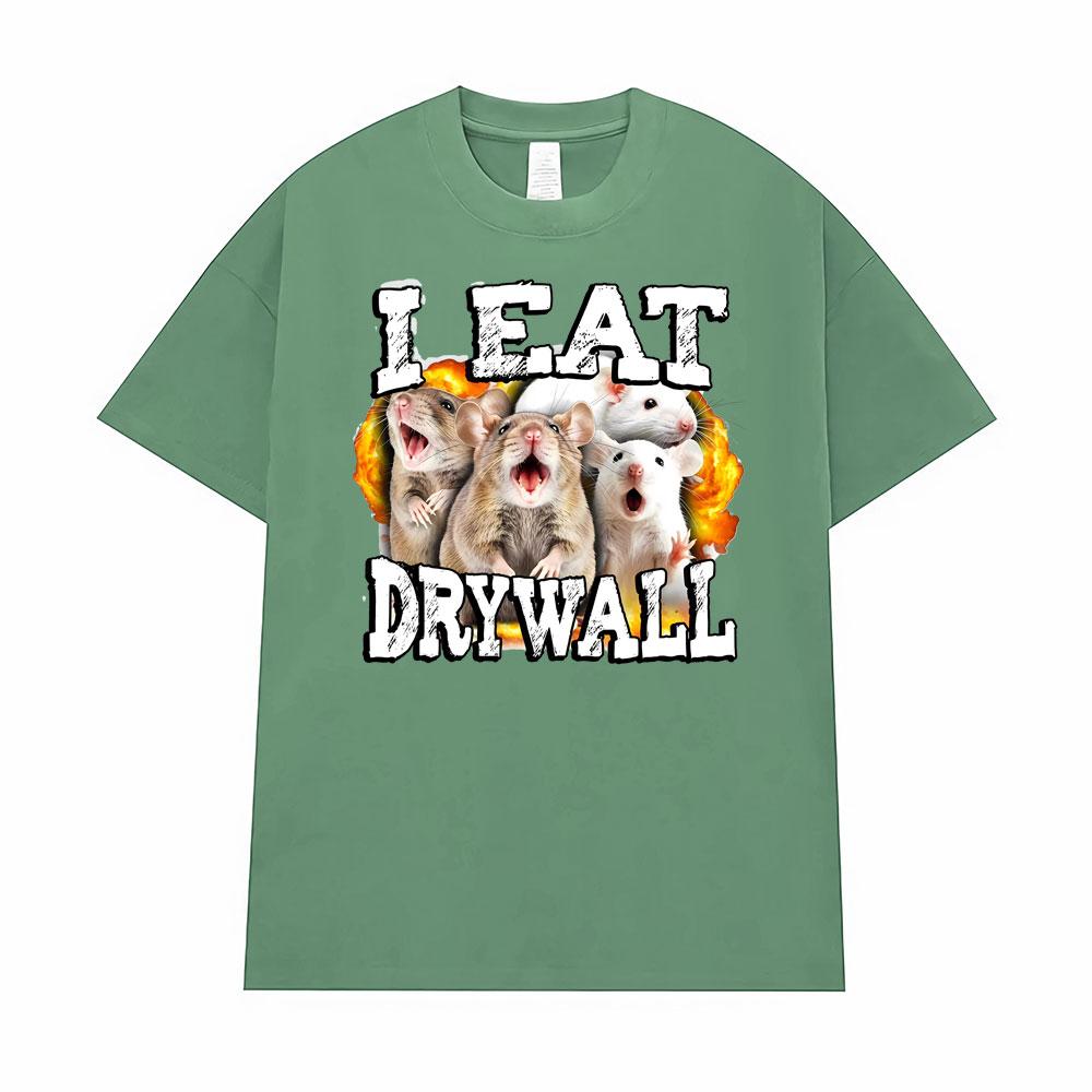 Funny Meme I Eat Drywall Cursed Mouse Graphic T-shirt Men Women High Quality Comfort T Shirt Fashion Classic Streetwear T Shirts 4XL