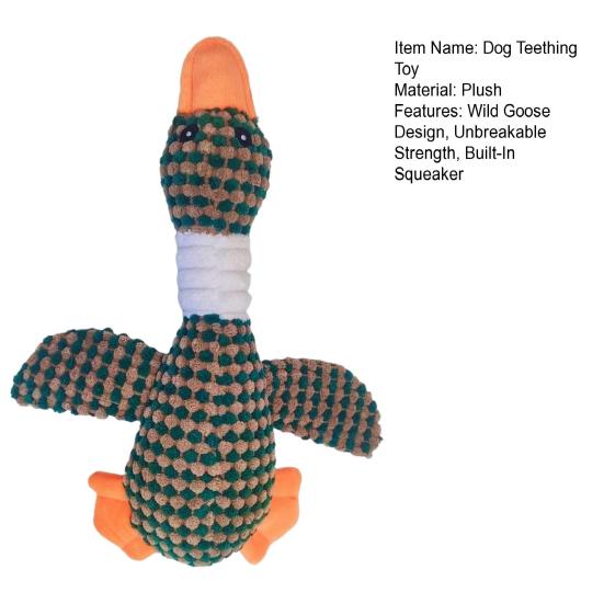 Dog Teething Toy Wild Goose Chew Toy Mental Stimulation Dog Toy with Built In Squeaker