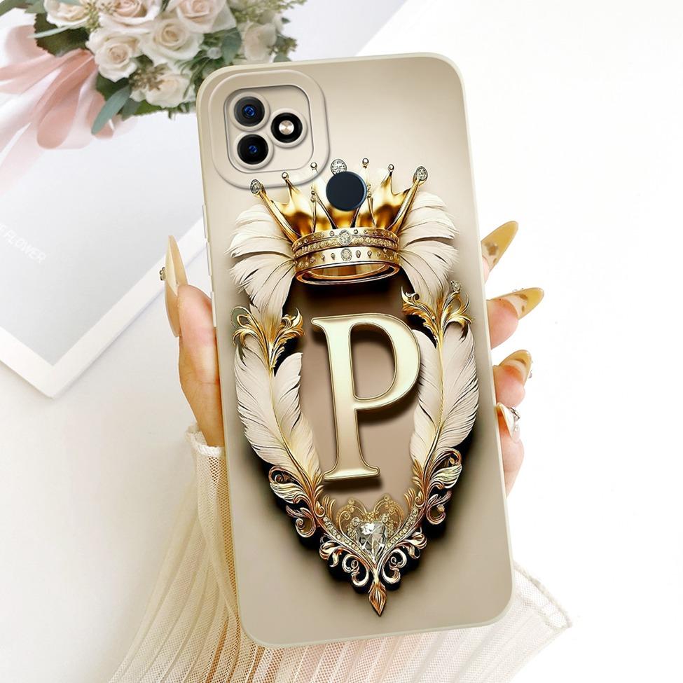 Casing For ITEL Vision 1 Plus Cover For ITEL P36 Phone Case Silicone Luxury A-Z Letters Fashion Crown 2D Painted
