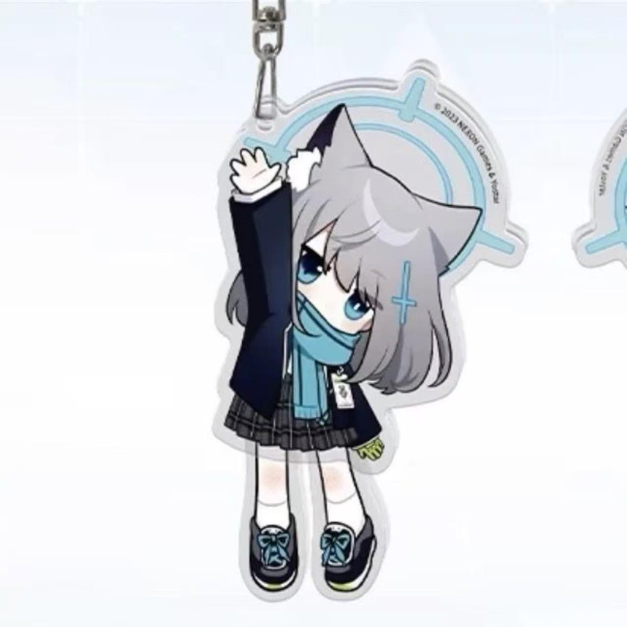 Брелок-подвеска Blue Archive Чиби: Акриловые фигурки персонажей: Ширако, Юка, Кири но