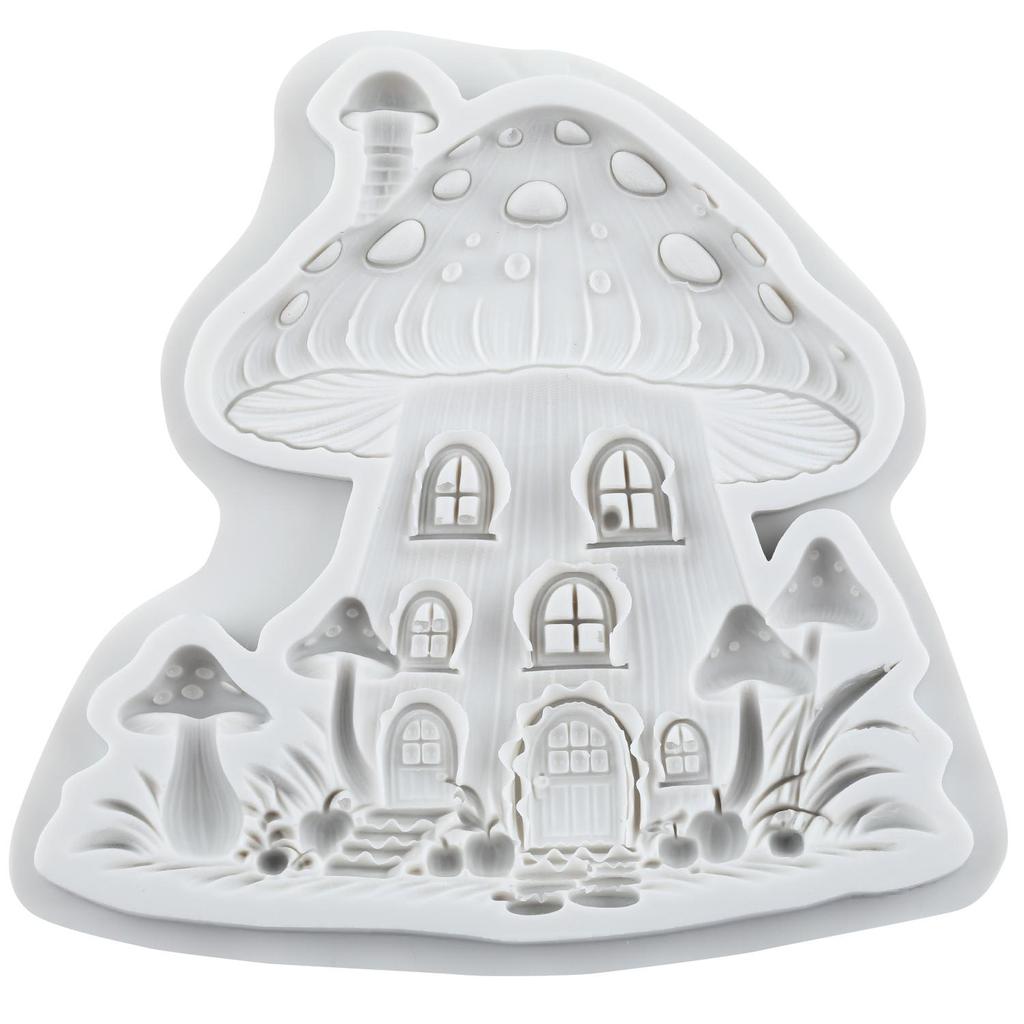 Mushroom House Silicone Molds Mushroom Fondant Mold Cake Decorating Tools Cupcake Topper Candy Chocolate Gumpaste Mold
