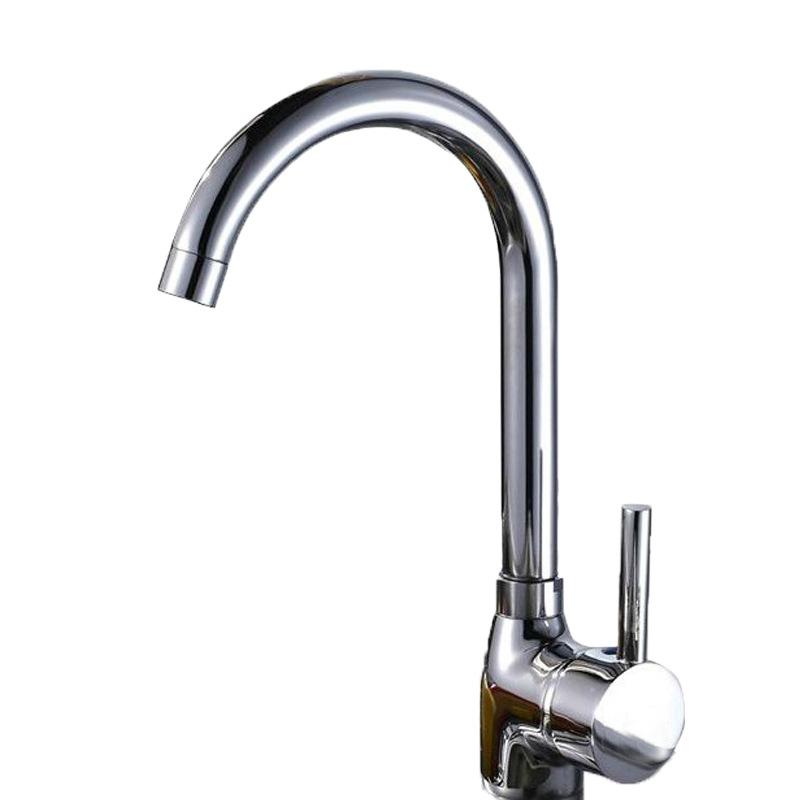 Hotaan Kitchen Faucets Solid Copper Kitchen Mixer Single Handle Single Hole Kitchen Faucet Mixer Sink Tap Chrome Kitchen Faucet