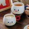 Ceramic Coffee Mug with Chubby Face Design, Microwave Safe,Machine Washable, Novelty Round Cup for Office, Afternoon Tea, Breakfast, Milk