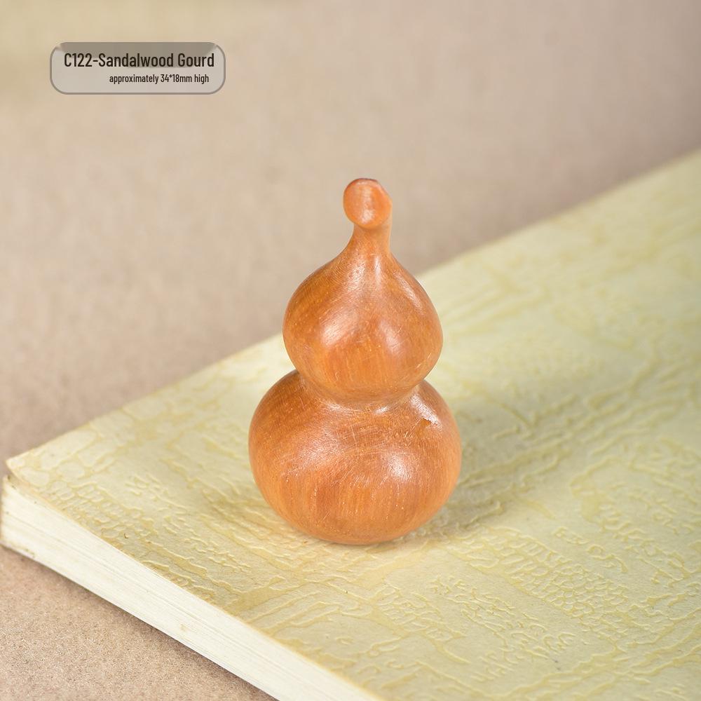 Red Sandalwood Gourd Handheld Ornament - Green Sandalwood Fu Lu Wooden Pendant Craft