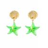 Hot Sale Fashion Vacation Wind Metal Starfish Shell Conch Earrings Suitable for Ladies Beach Vacation