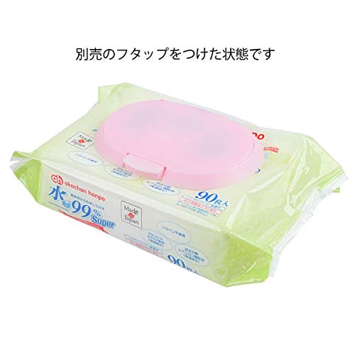 Akachan Honpo Baby Honpo 99% Water Super Flushable Baby Wipes, 90 Sheets X 12 Packs