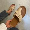 35-42 large size slippers new women's shoes summer sandals women's casual women's drag breathable sandals leather flat heel