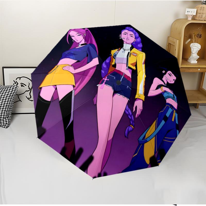 KPOP Hunter Fashionable Automatic Opening/Closing Folding Umbrella. Portable and Foldable, Ideal for Gift, Travel, and Daily Use.
