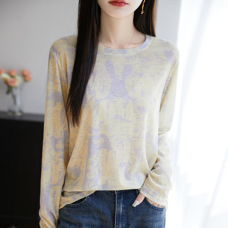 Crew Neck Knitted Sweater For Women Hot Season New Fashion Versatile Bottoming Shirt Top