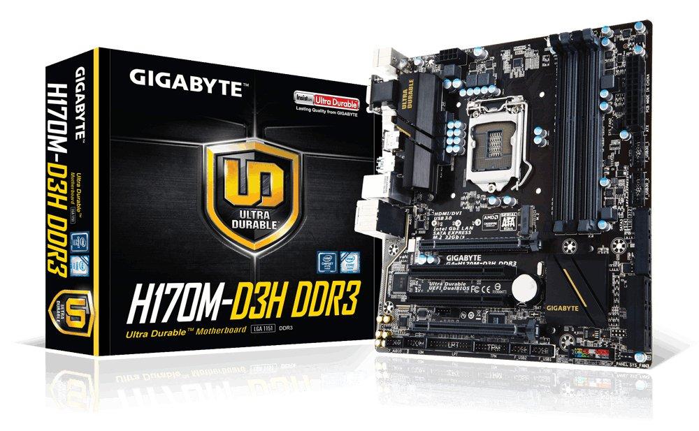

Материнська плата GIGABYTE MicroATX з чіпсетом Intel H170 DDR3-сумісна версія DDR3 GA-H170M-D3H