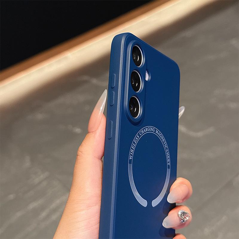 Compatible Samsung S25Fe Liquid Silicone Rubik's Cube Magnetic Phone Case, Full Coverage, Drop-proof