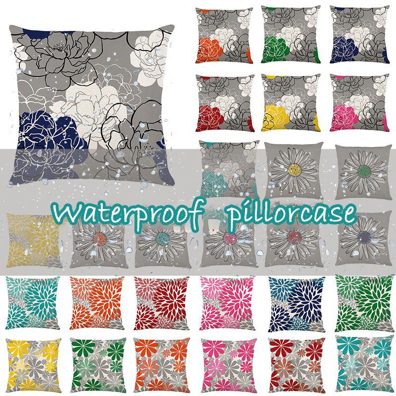 Elegant Waterproof Flower Printed Cushion Cover With Oilproof And Dustproof Features For Stylish Home Decor