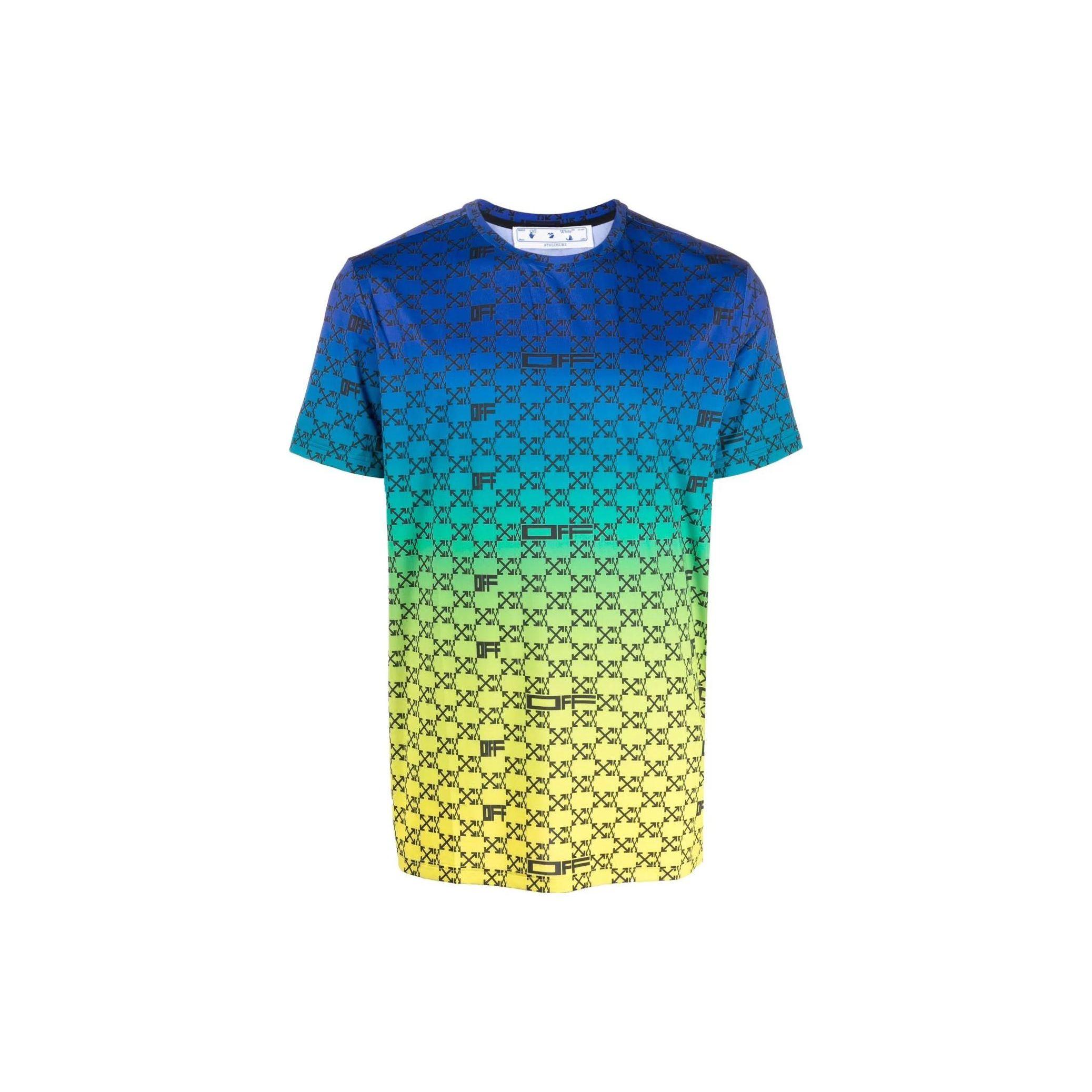 

Off-White Спортивная футболка с короткими рукавами и монограммой, разноцветные мужские топы, разноцветные OMVA034S22FAB0018410 S