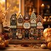 Wooden Halloween Ornaments Pumpkin Reading Theme Sign Haunted House Village Ornament  Farmhouse