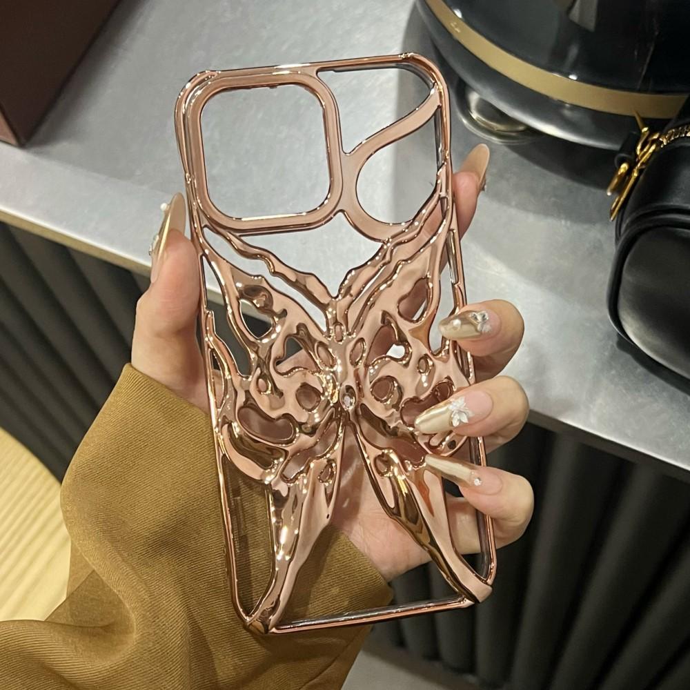 3D Electroplated Butterfly Hollow Cooling Case for For Iphone 16E 16 15 14 Plus 13 12 Pro Max 11 Shockproof Heat Dissipation Cover