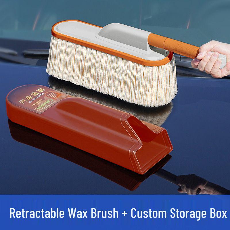 Car Dust and Snow Cleaning Brush with Retractable Rod