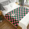 Latest Additions: One Cozy Plaid Flannel Throw - Soft, Vibrant Green And Pink Checkered Style, Premium Home Decoration