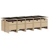 15 Piece Garden Dining Set with Cushions Beige Poly Rattan