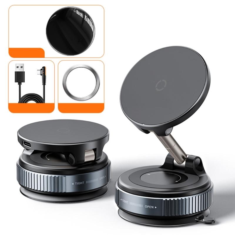 Vehicle Phone Mount Bracket Holder Vacuum Suction with Vacuum Attachment 360 Degree Rotation for Safe Driving Experience