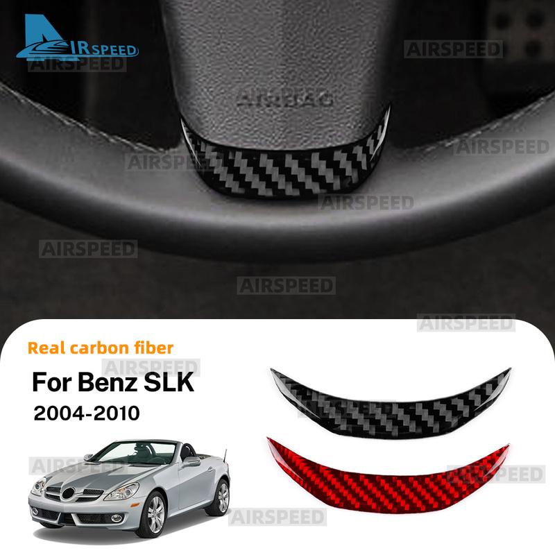Real Soft Carbon Fiber Trim Sticker For Mercedes Benz SLK R171 2004 2005 2006 2007 2008 2009 2010 Steering Wheel Accessories