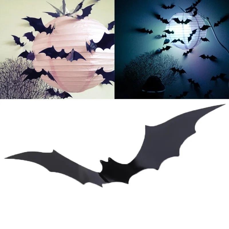 Kinderzimmer Wandaufkleber Halloween Atmosphäre Dekoration 3D Schwarze PVC Fledermaus DIY Fledermaus Wandaufkleber Heimtapete