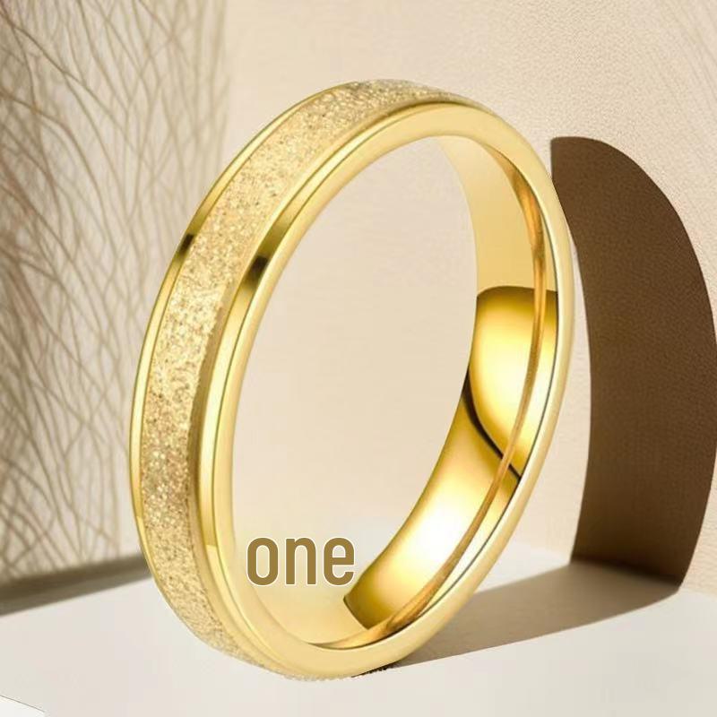 Fashion Frosted Stainless Steel Titanium Rings for Women - Versatile, No-Fade Taigang Style