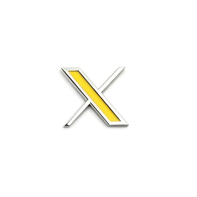 Suitable for Cars, Motorcycles, and Electric Vehicles, DIY High-quality Metal Modified X Letter Car Emblem Stickers, Body Side Emblems,