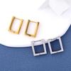 Fashion Geometric Stainless Steel Square Triangle Hoop Earrings Men Women Stainless Steel Punk Hiphop Piercing Jewelry