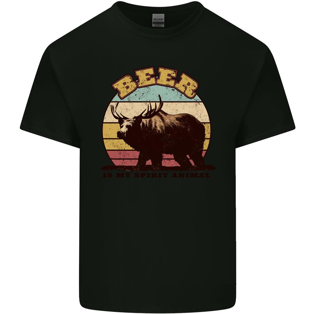 Beer is My Spiritual Animal Funny Alcohol Bear Unisexs Light Cotton TShirt