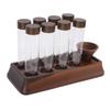 Kaffeebohnen Aufbewahrungsröhrchen mit Walnuss Holzständer Luftdicht 8 Stück Röhrchen Glas Dosier Kaffeebohnen Keller für Zuhause Geschäft Bar
