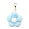 Lightweight Bag Decor Plush Flower Keychain for Handbags, Five-petal Charm, Metal Key Chain Fluffy Backpack Hanging Accessory Women
