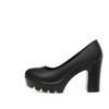  Sapatos Femininas Women Fashion Black Platent Leather Platform Square Heel Shoes Zapatos De Mujer Office Pumps Ab570