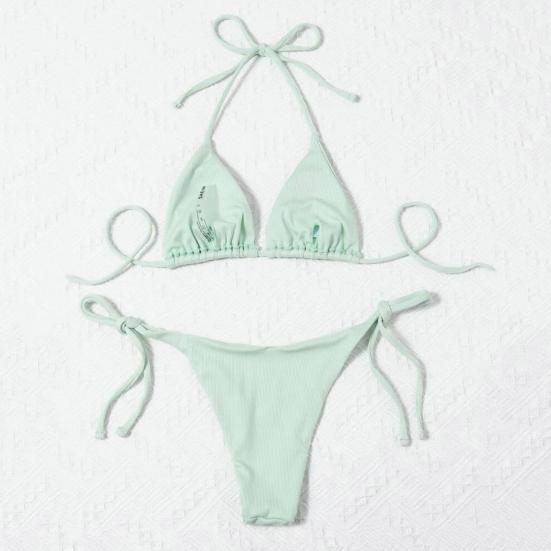 2 ks/sada Okouzlující set bez rukávů omyvatelný sexy triangle top tanga bikini