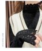 Women's 2025 Lace Stand Collar Velvet Shirt - Long Sleeve, Thickened Slim Fit Base Layer for Autumn and Winter