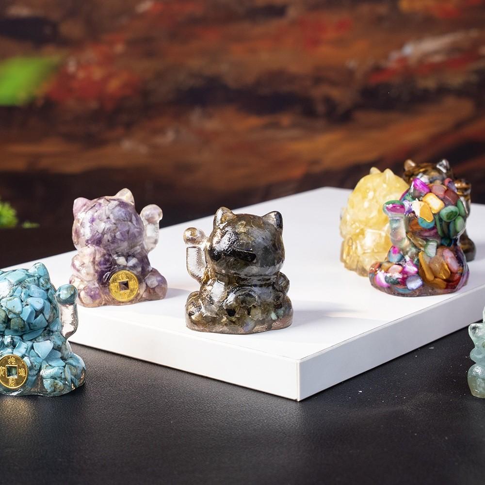 Crystal Waterstone Animal Ornament With Shell Accents For Office Desk Decor