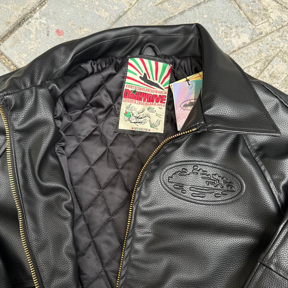 Herren Winter MA1 Fliegerjacke aus PU-Leder & Baumwolle - Retro Amerikanischer Street Style