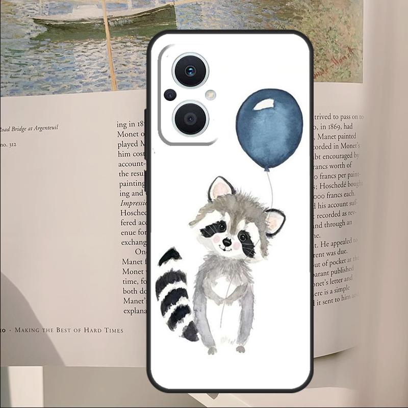 Raccoon Animal Cover For OPPO Reno 14F 11F 12F 13F 10 11 12 13 14 Pro 7 8 Lite OPPO Find X6 X8 X9 Pro Case