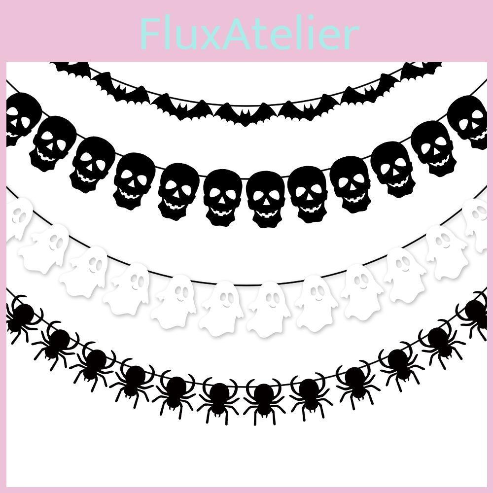 Skeleton Spider Halloween Paper Banners Set Party Scene Decor Displays Event