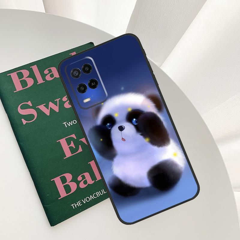 Cute Panda Case For Oppo A15 A16 A17 A52 A72 A76 A96 A54 A74 A94 A54S A57S A58 A78 A98 A57 A77 Cover
