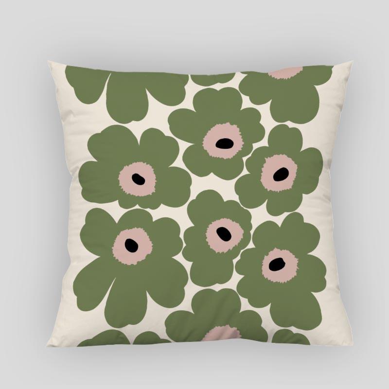 New Custom Modern Green Style Pillowcases Printed Square Pillowcase Home Decorative Zipper Pillow Cover 35X35Cm40X40Cm(One Side)