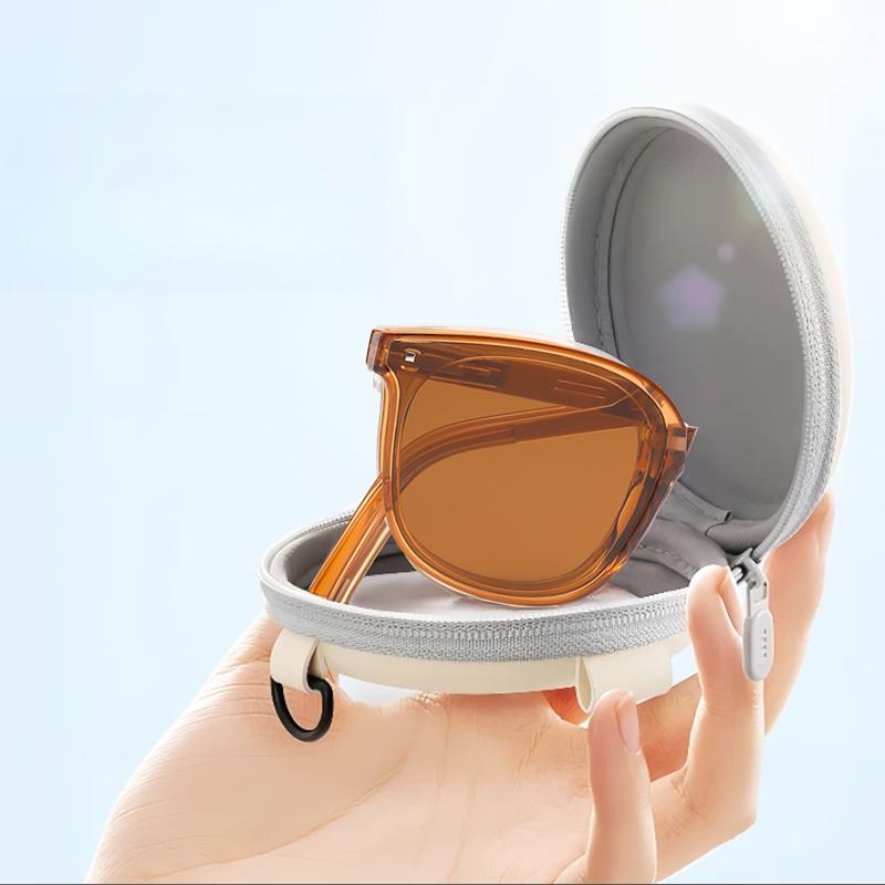 1/2pcs Fashion Folding Sunglasses Female Rivet Sun Glasses Simple Design Large Frame Retro Goggles For Convenient Travel Oculos