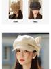 Retro Korean-Style Women's Beret: Octagonal Duckbill Hat with Cat Ears, Perfect for Autumn/Winter and Large Head Circumference
