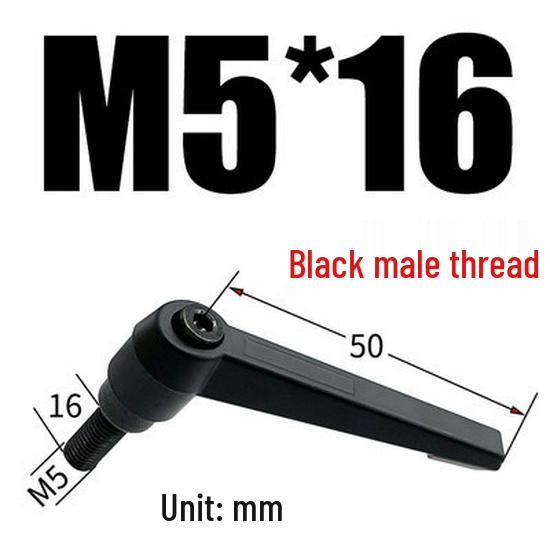 Adjustable Ratchet Handle L-Shaped Wrench with M5/M10/M16 Set Screw 7-Shaped Quick Lock Bolt