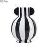 Minimalist White Stripes Ceramic Vase Hydroponics Flower Pots Desk Decoration Flower Arrangement Vases Room Aesthetic Decor