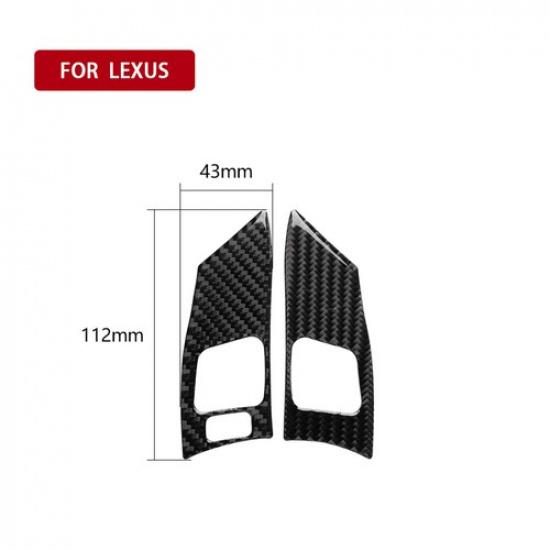 2Pcs Carbon Fiber Steering Wheel Button Cover Trim For Lexus IS250 IS350 2006-12
