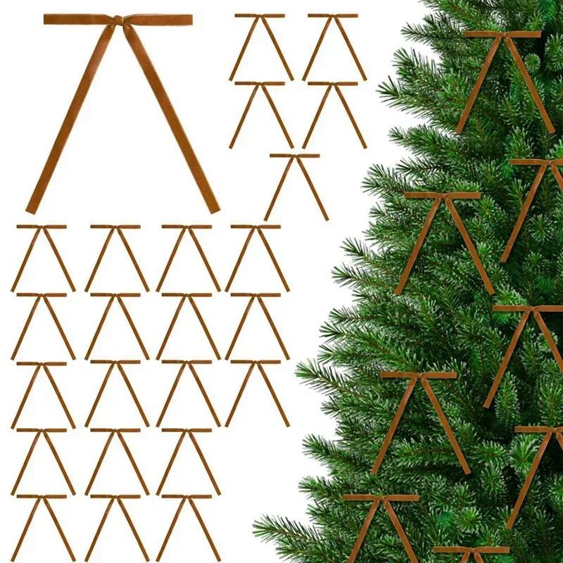 36 Pcs Christmas Velvet Bows Vintage Rustic Xmas Tree Velvet Ribbon for Wreath Fireplace Garland Home Decor Indoor Outdoor