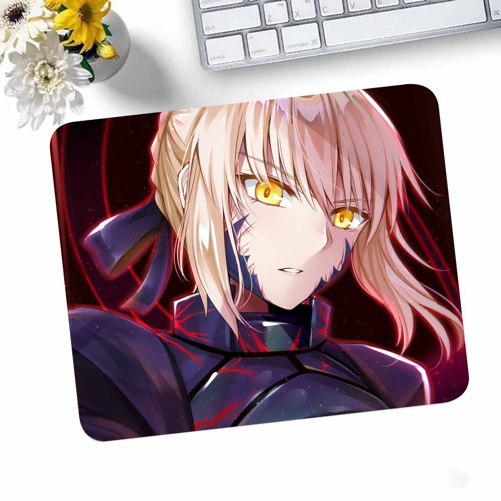 Tappetino Mouse Gioco Fate Stay Night Saber Bordo Piccolo Lock Mouse Pad Per Giocatori Tappetino Scrivania Computer Rettangolare Gomma Antiscivolo